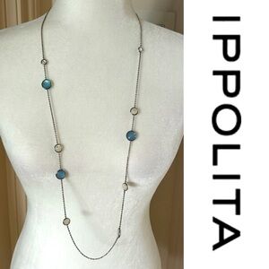 Ippolita 40” Mother of Pearl & Topaz Station Necklace